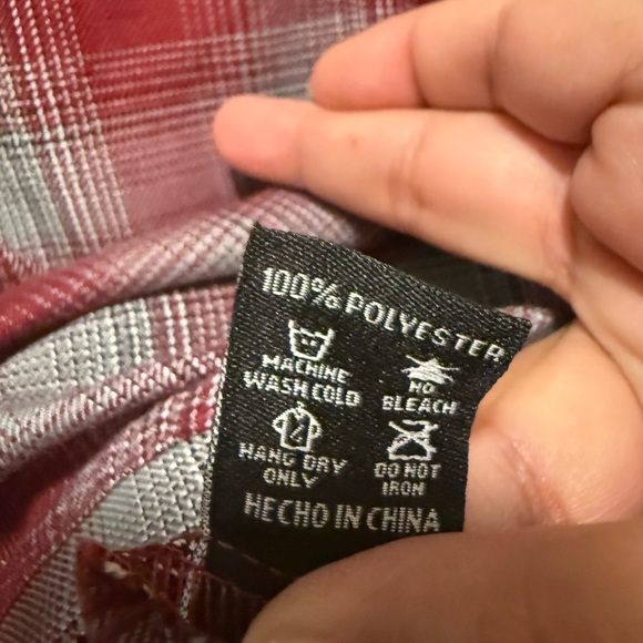 DIXXON Pinot and Gray Plaid Pearl Snap Button Flannel Size S - Picture 9 of 9